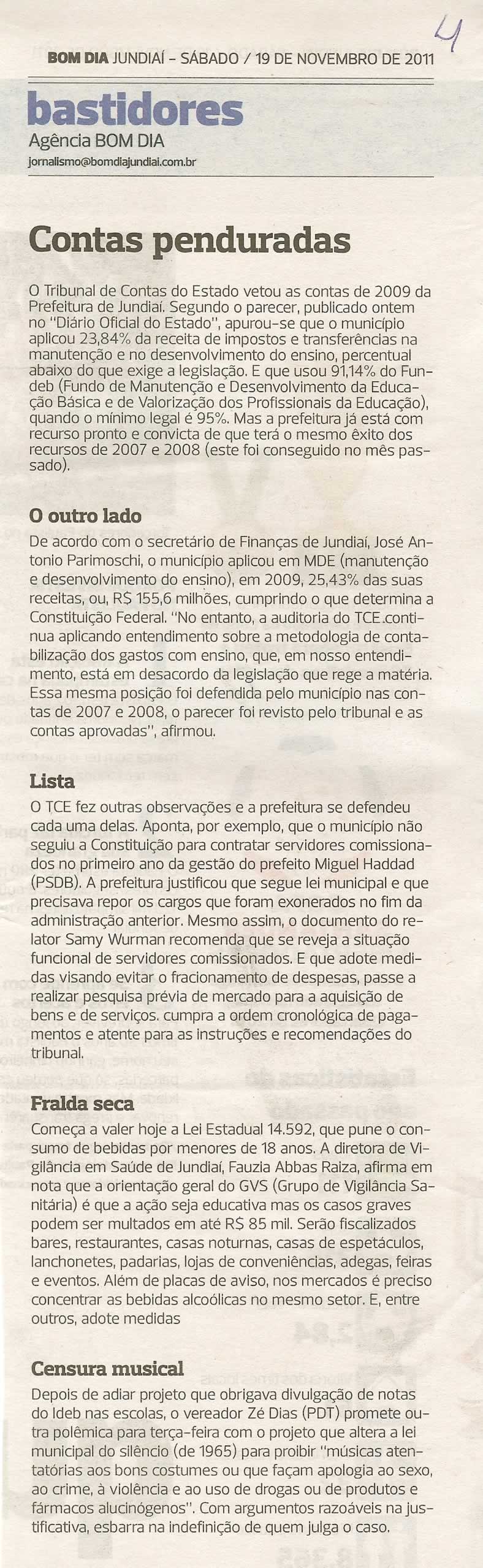 Bom Dia Jundiaí - 19/11/2011