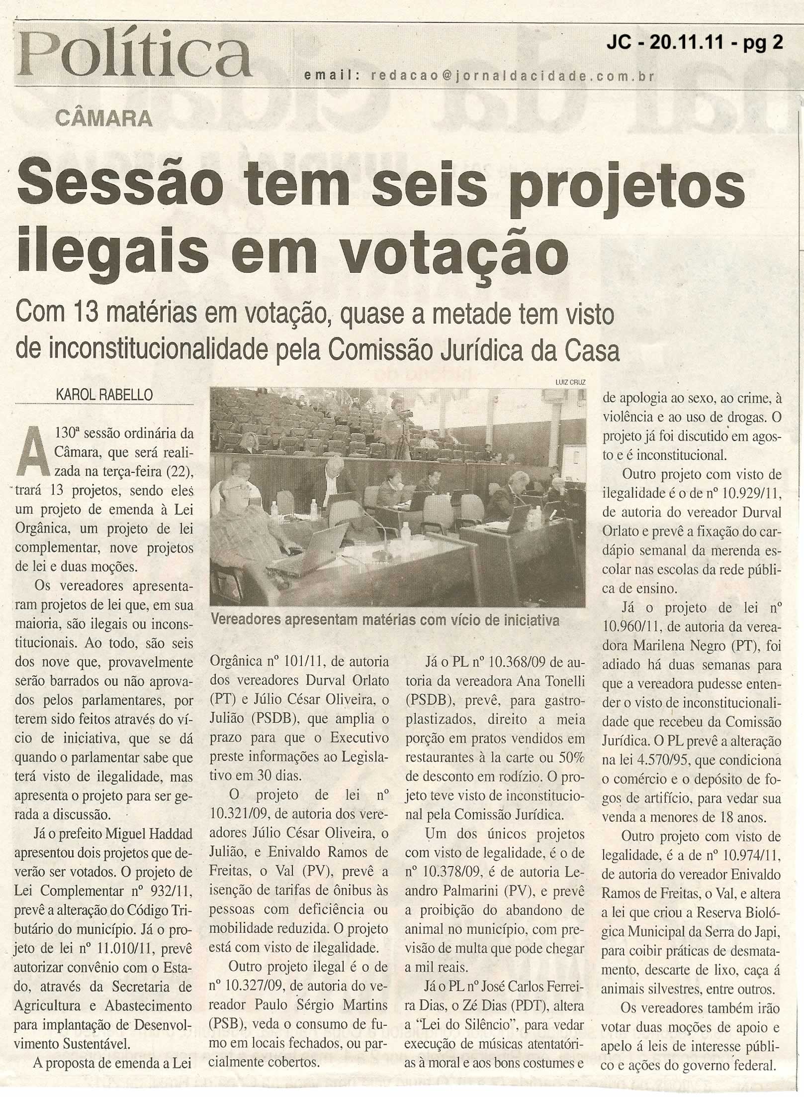 Jornal da Cidade - 20/11/2011