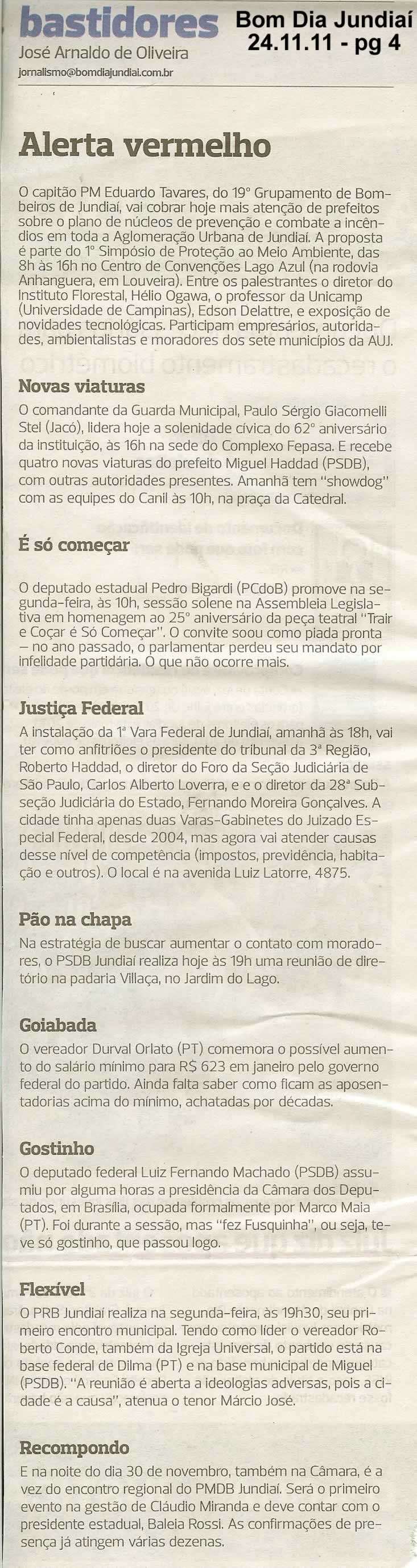 Bom Dia Jundiaí - 24/11/2011