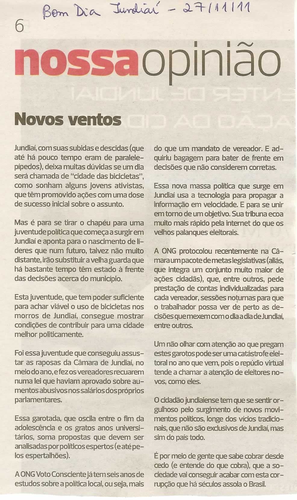 Bom Dia Jundiaí - 27/11/2011