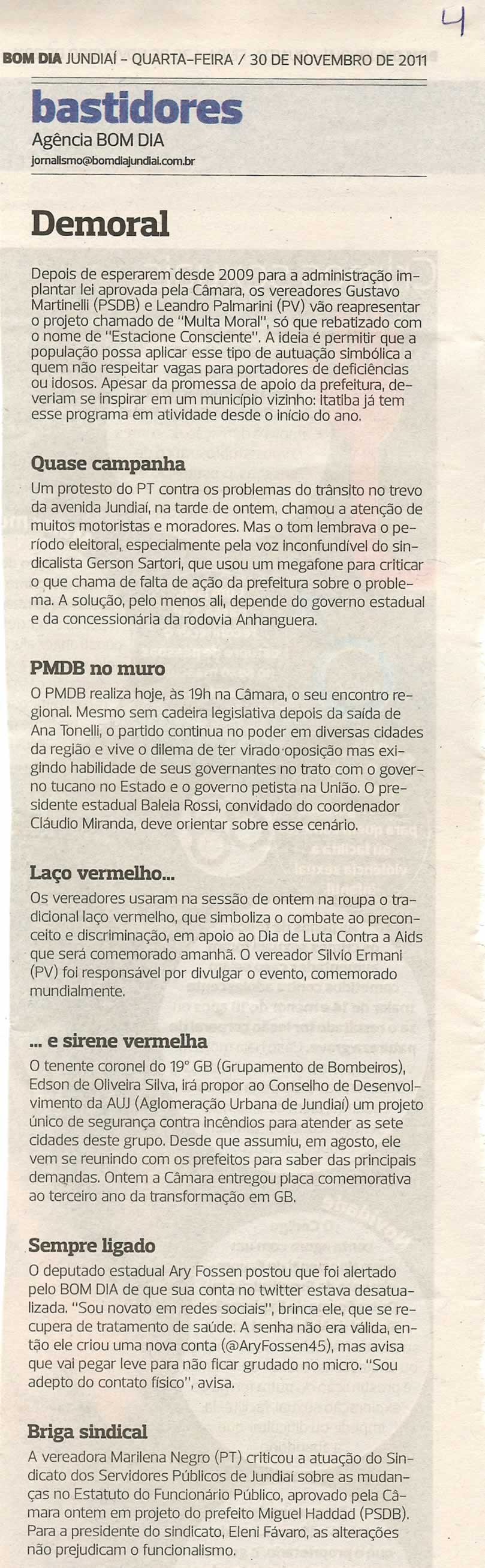 Bom Dia Jundiaí - 30/11/2011