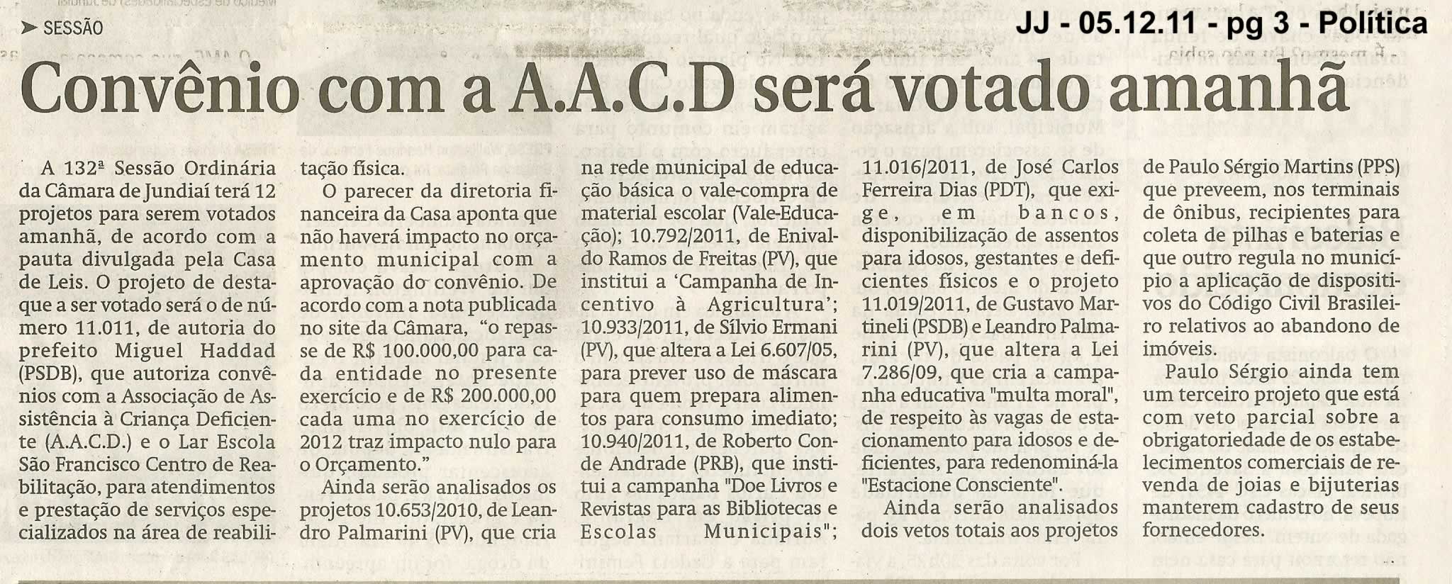 Jornal de Jundiaí - 05/12/2011