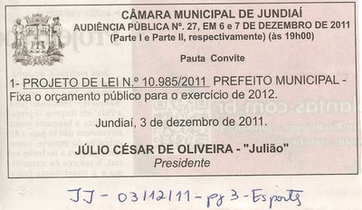 Jornal de Jundiaí - 03/12/2011