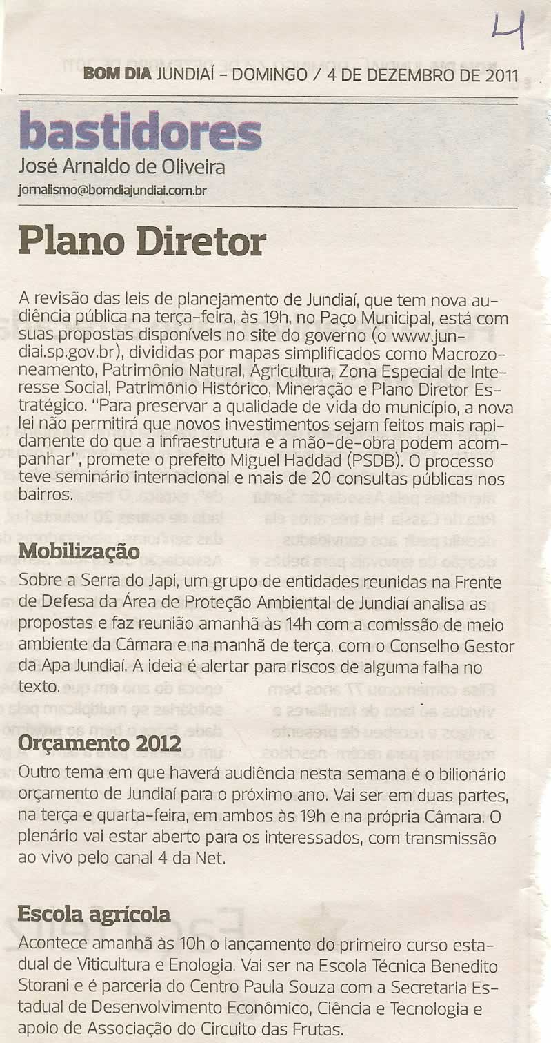 Bom Dia Jundiaí - 04/12/2011