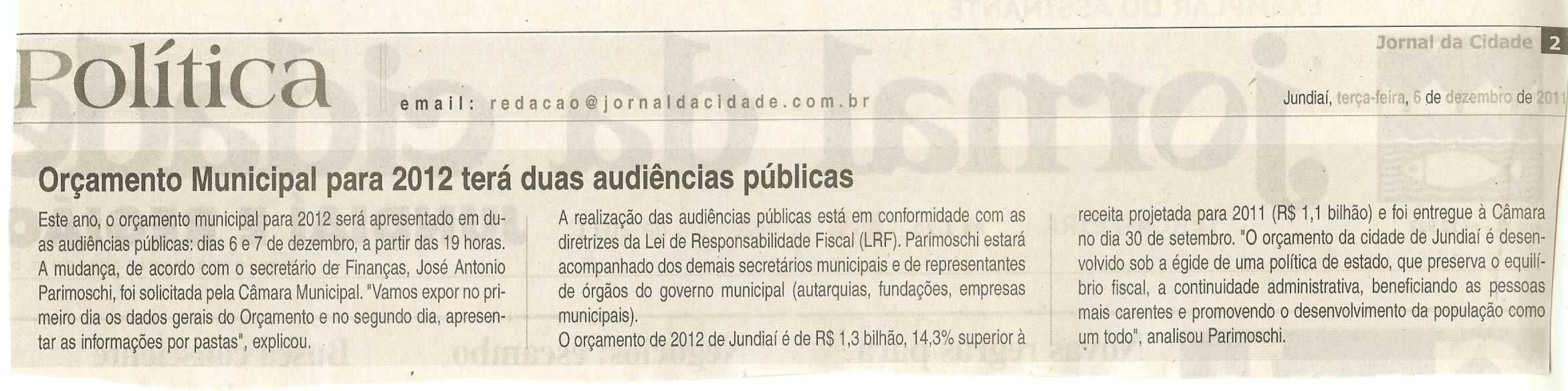 Jornal da Cidade - 06/12/2011