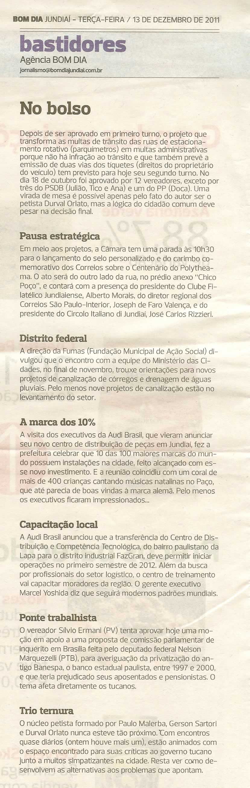 Bom Dia Jundiaí - 13/12/2011