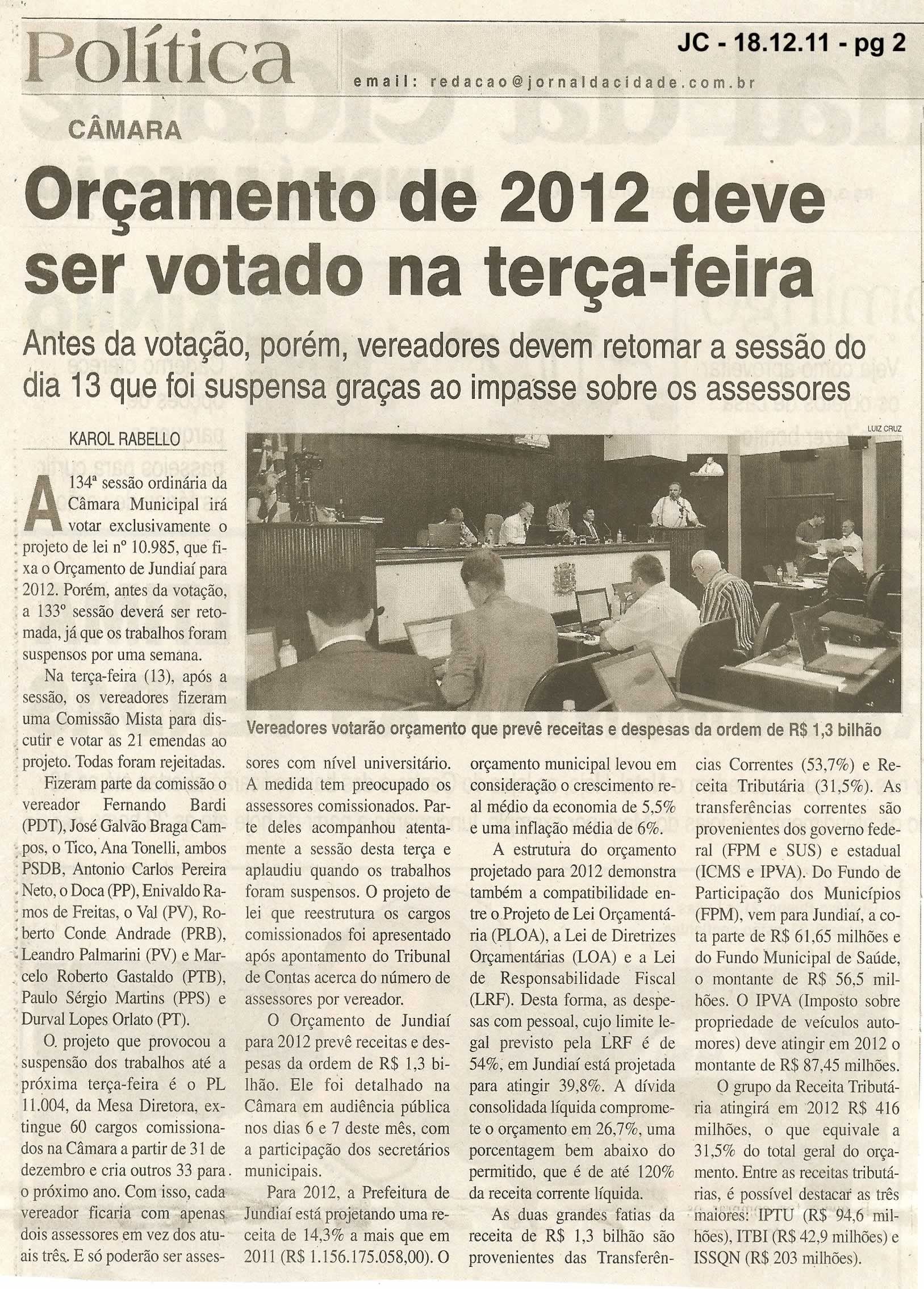 Jornal da Cidade - 18/12/2011
