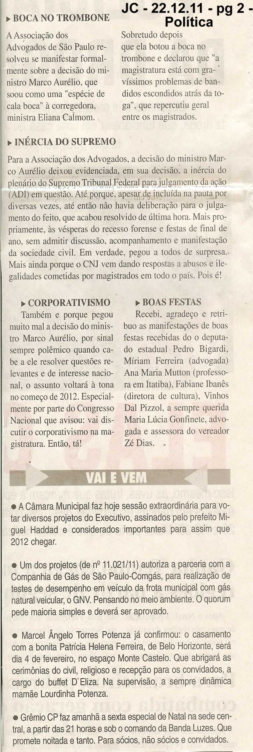 Jornal da Cidade - 22/12/2011