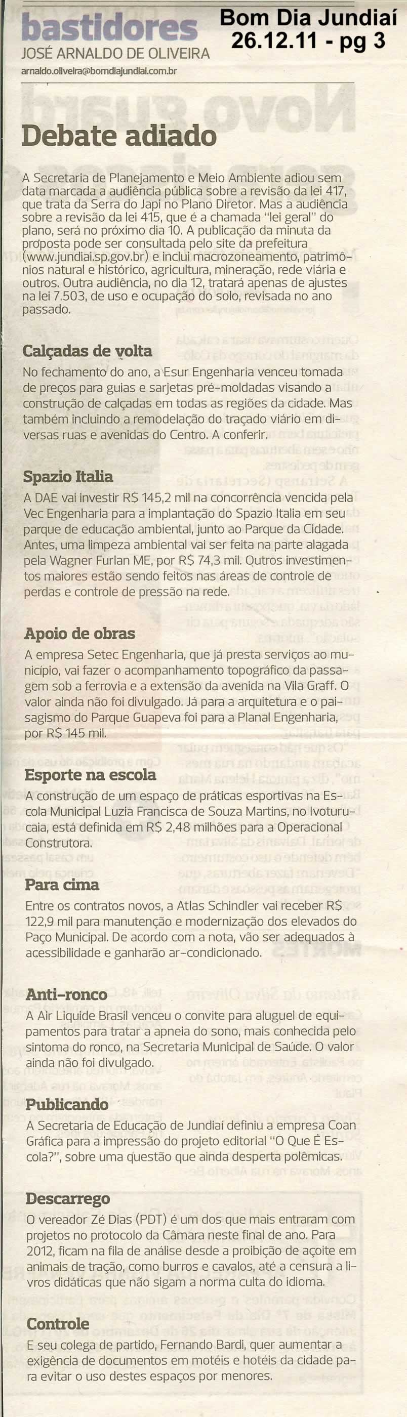 Bom Dia Jundiaí - 26/12/2011