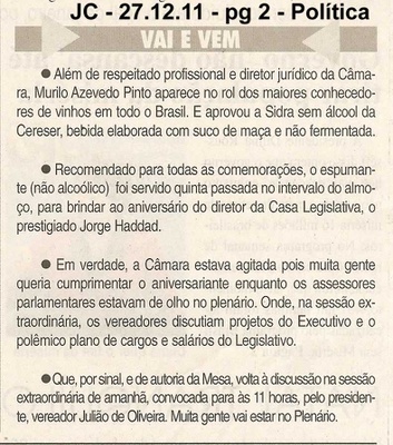 Jornal da Cidade - 27/12/2011