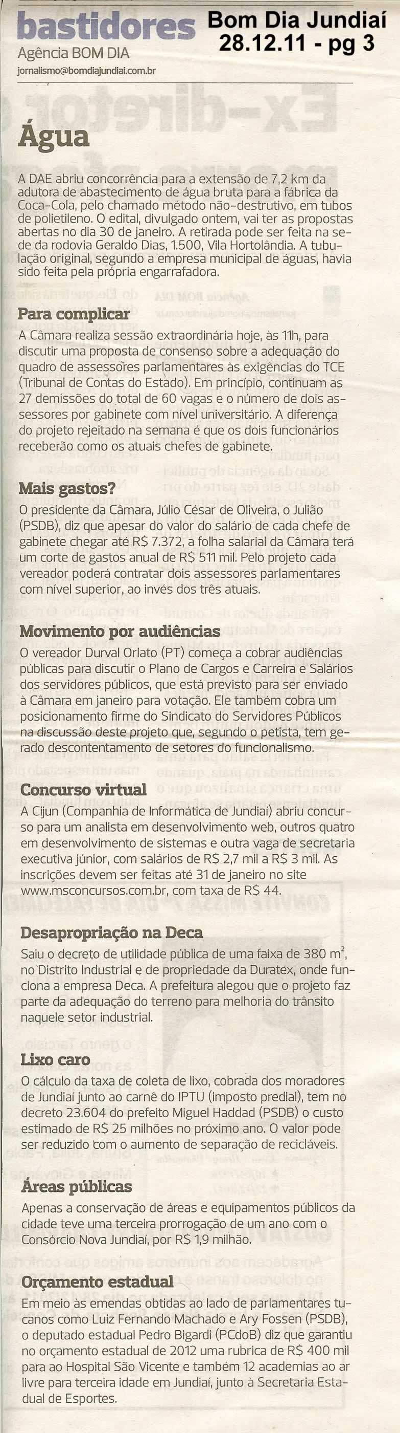 Bom Dia Jundiaí - 28/12/2011