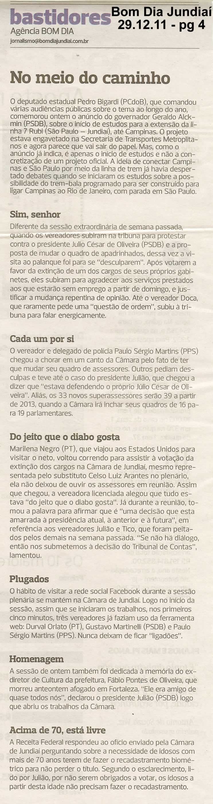 Bom Dia Jundiaí - 29/12/2011