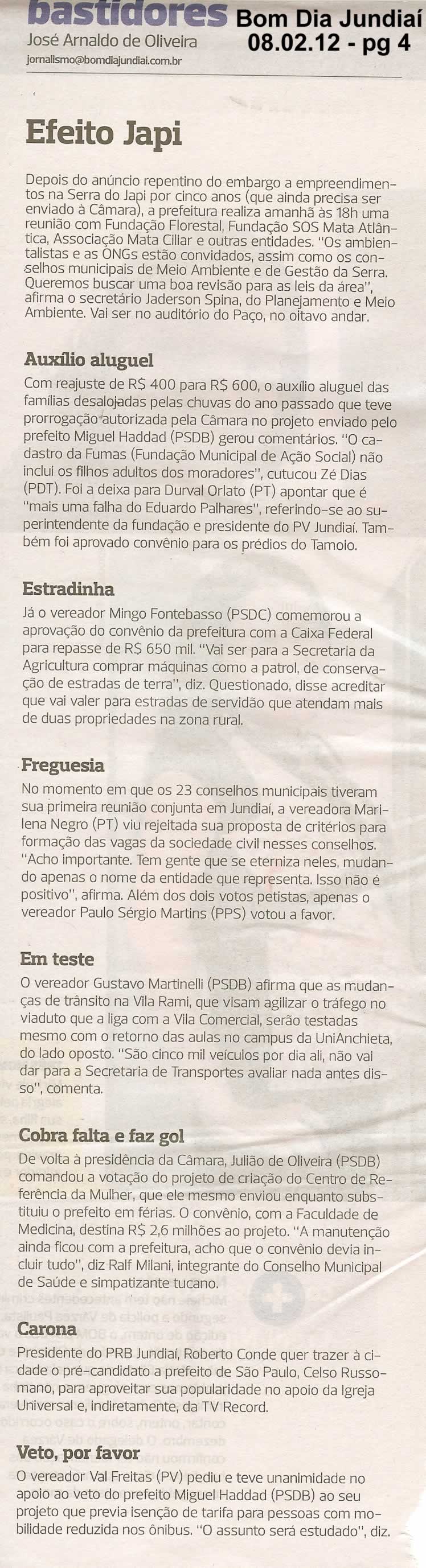 Bom Dia Jundiaí - 08/02/2012