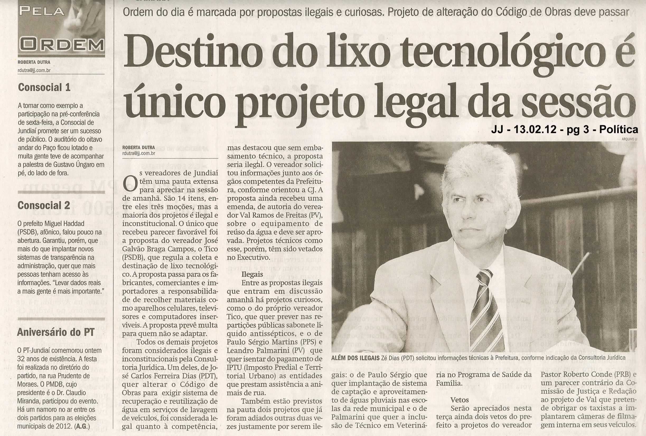 Jornal de Jundiaí - 13/02/2012
