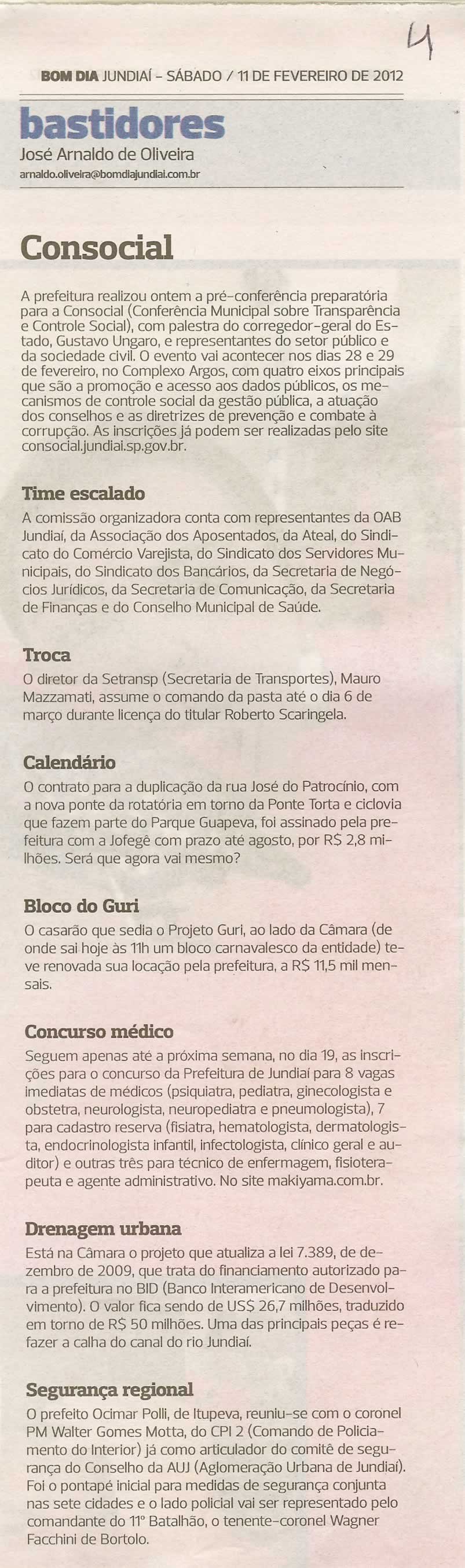 Bom Dia Jundiaí - 11/02/2012