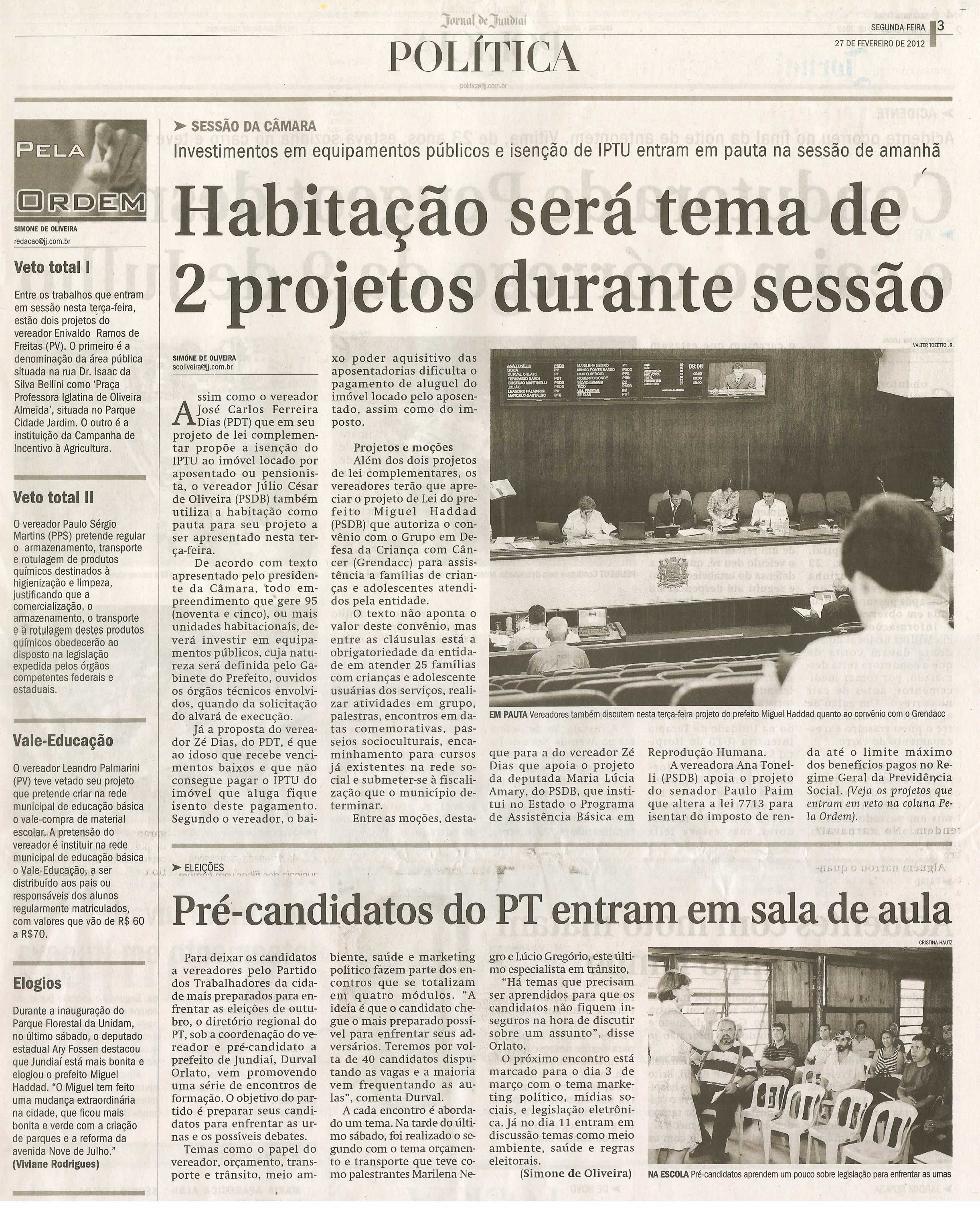 Jornal de Jundiaí - 27/02/2012