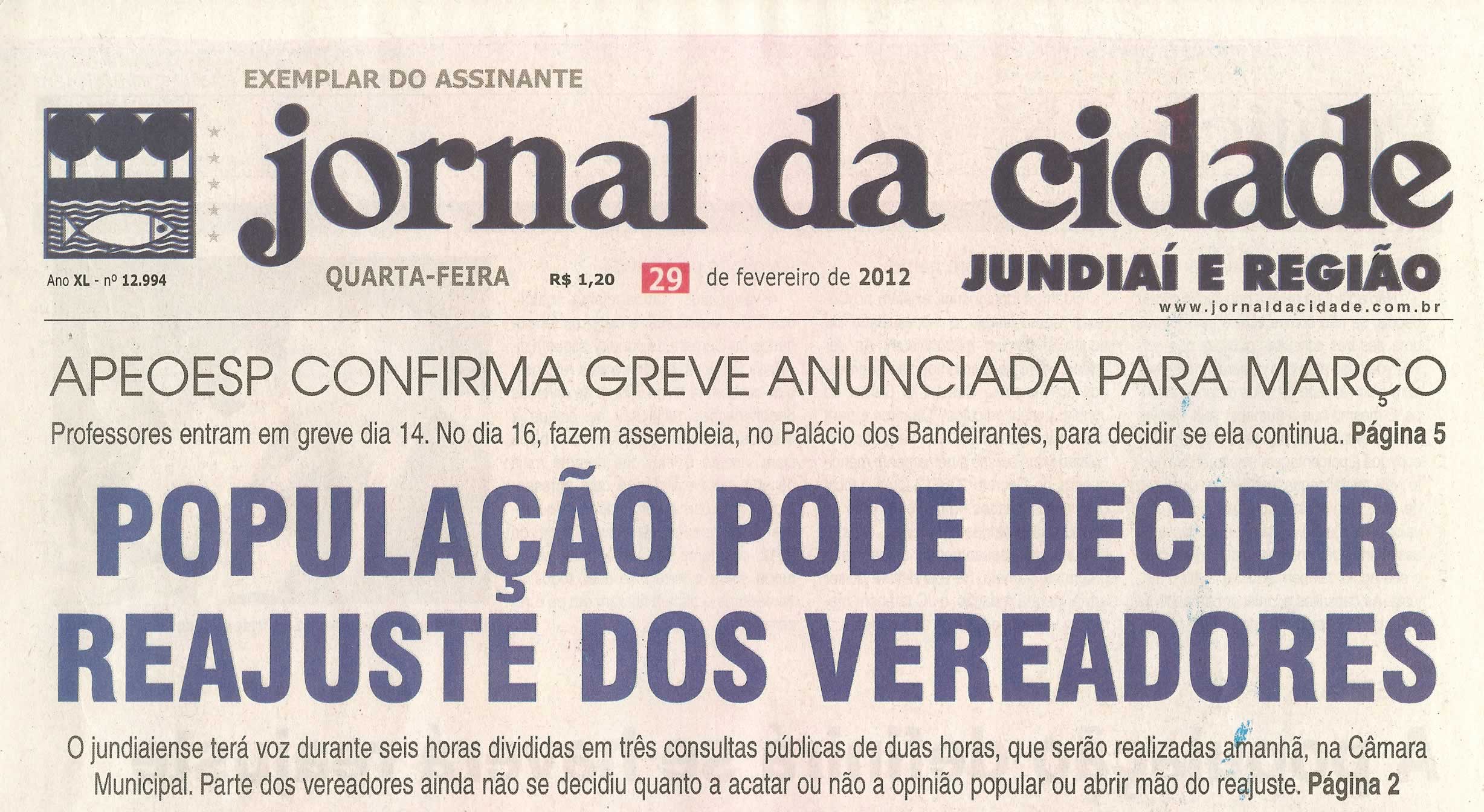 Jornal da Cidade - 29/02/2012