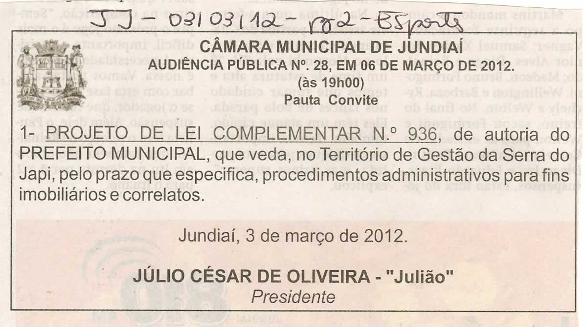 Jornal de Jundiaí - 03/03/2012