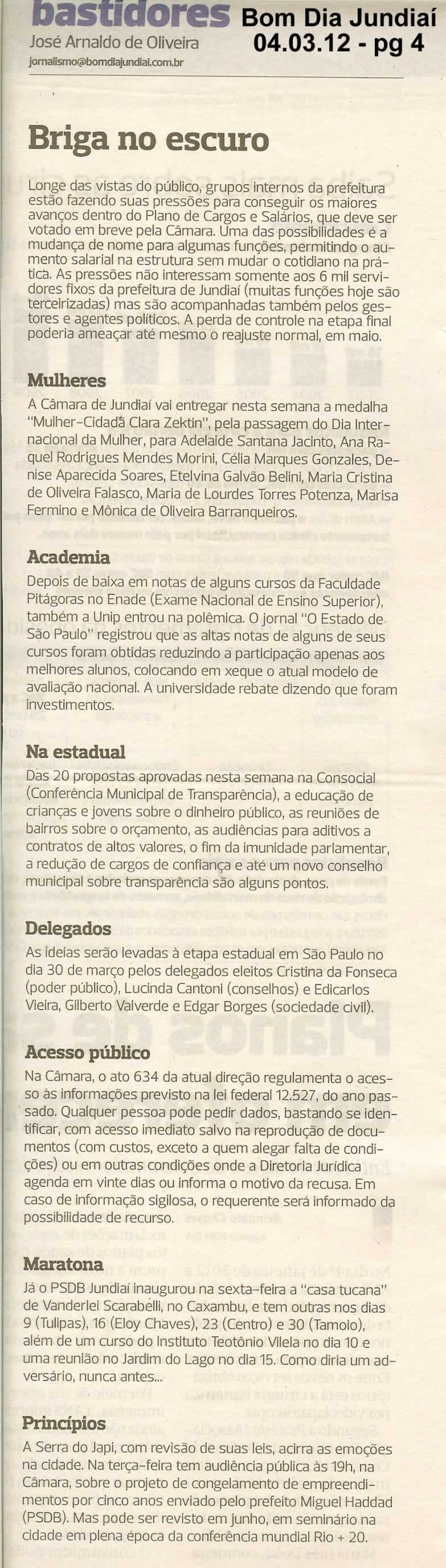 Bom Dia Jundiaí - 04/03/2012