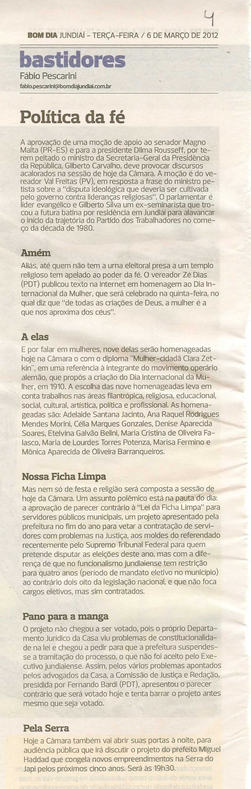 Bom Dia Jundiaí - 06/03/2012