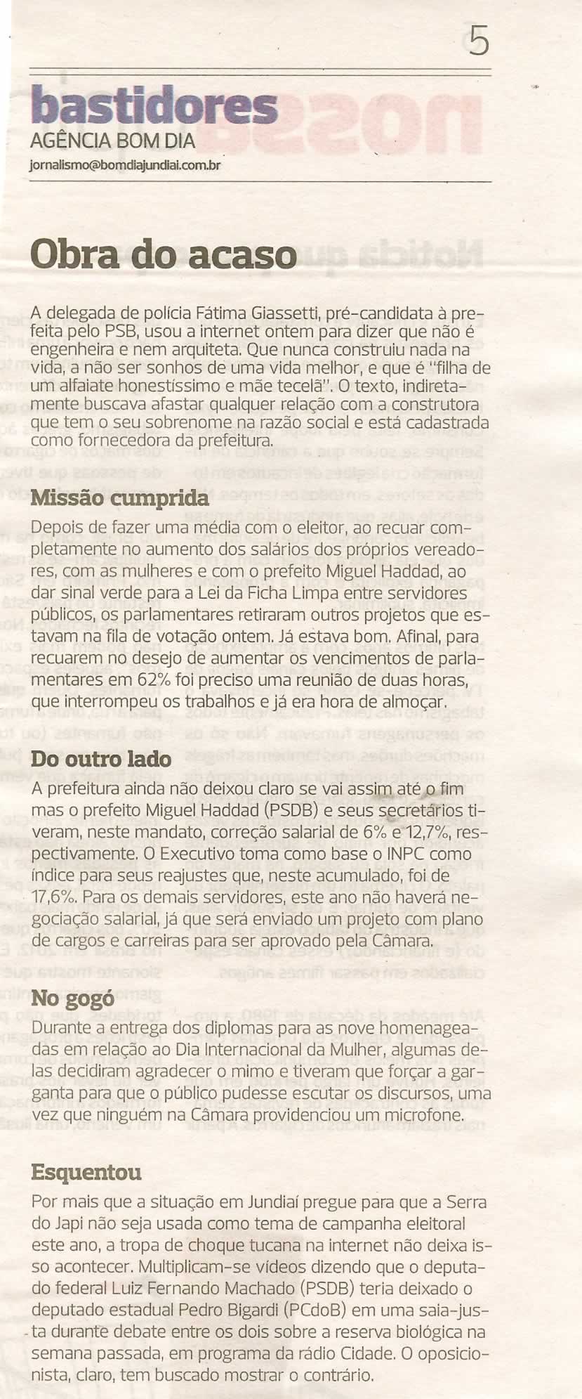 Bom Dia Jundiaí - 07/03/2012
