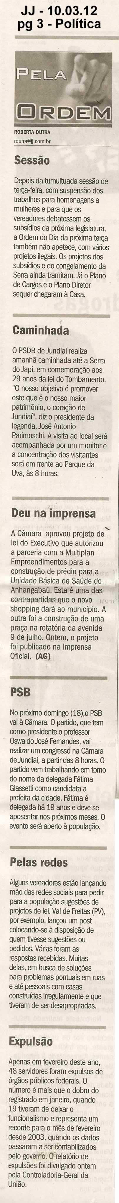 Jornal de Jundiaí - 10/03/2012
