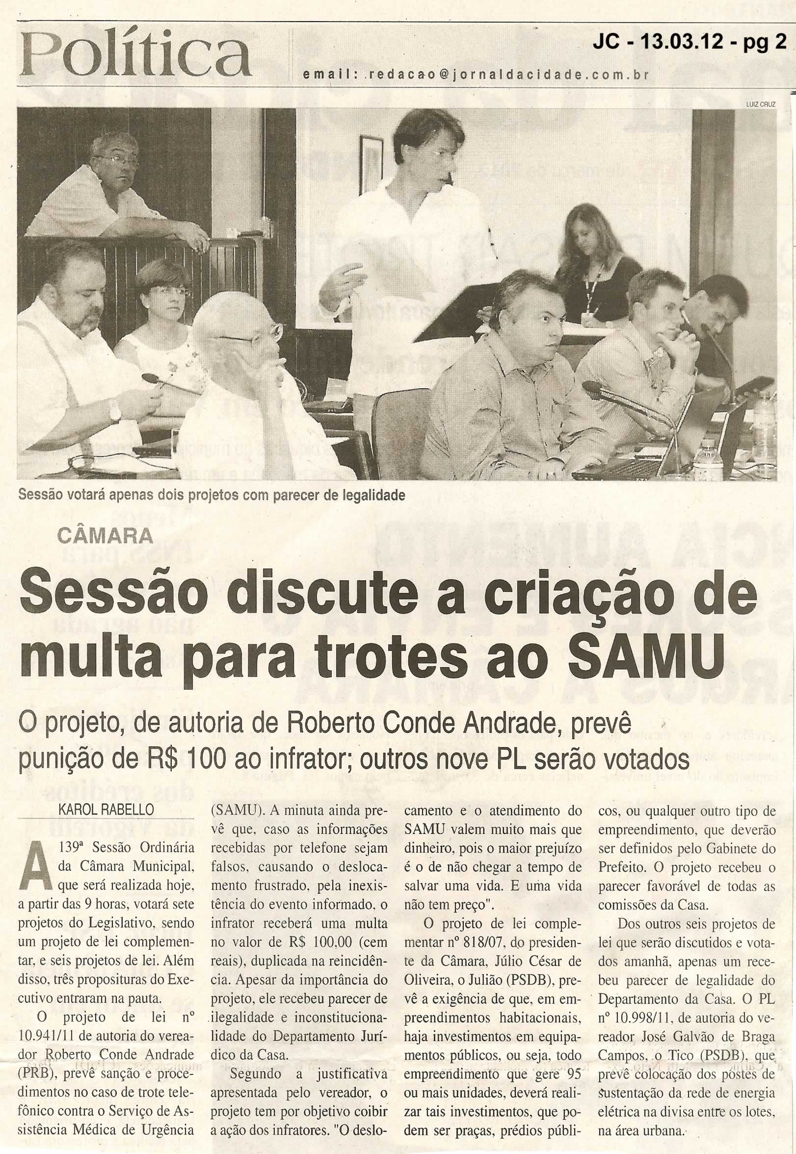 Jornal da Cidade - 13/03/2012