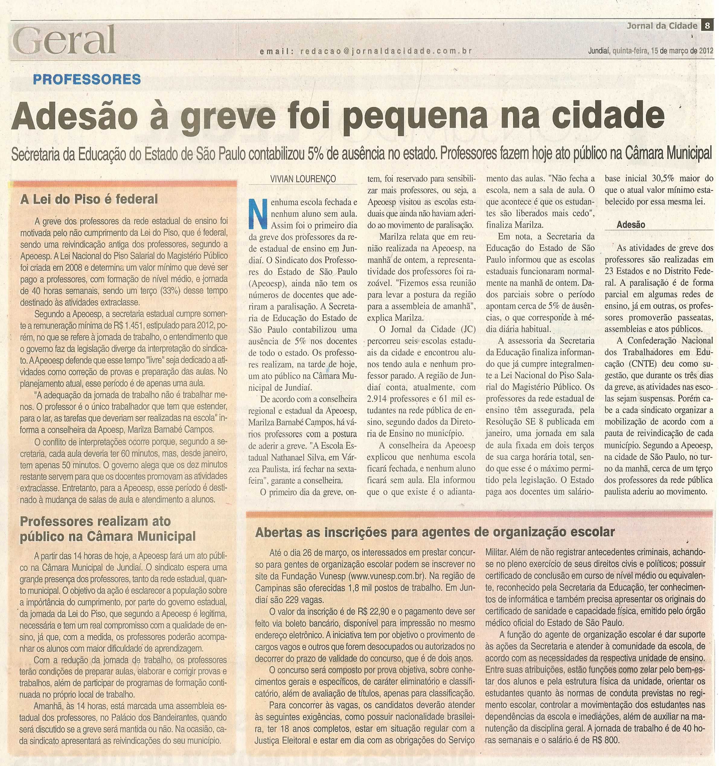Jornal da Cidade - 15/03/2012