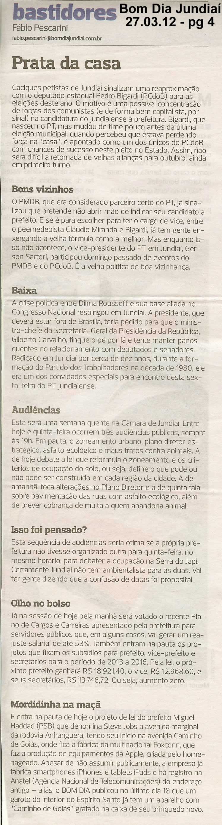 Bom Dia Jundiaí - 27/03/2012