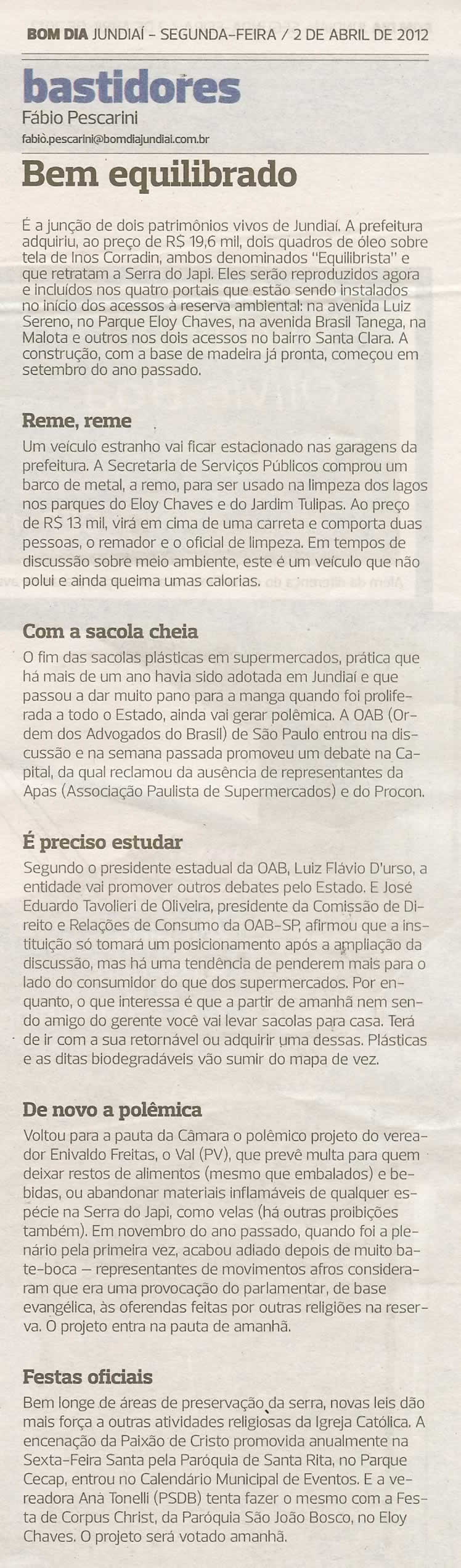 Bom Dia Jundiaí - 02/04/2012