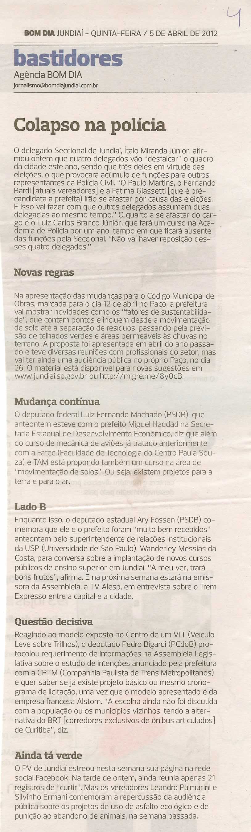 Bom Dia Jundiaí - 05/04/2012