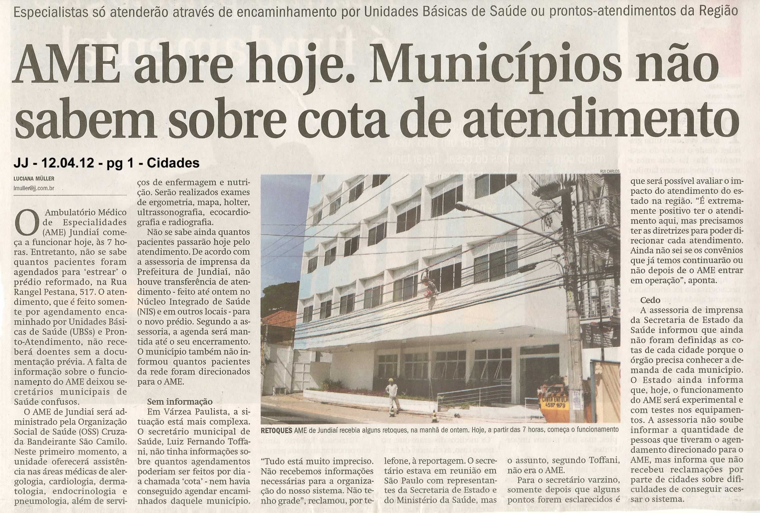 Jornal de Jundiaí - 12/04/2012