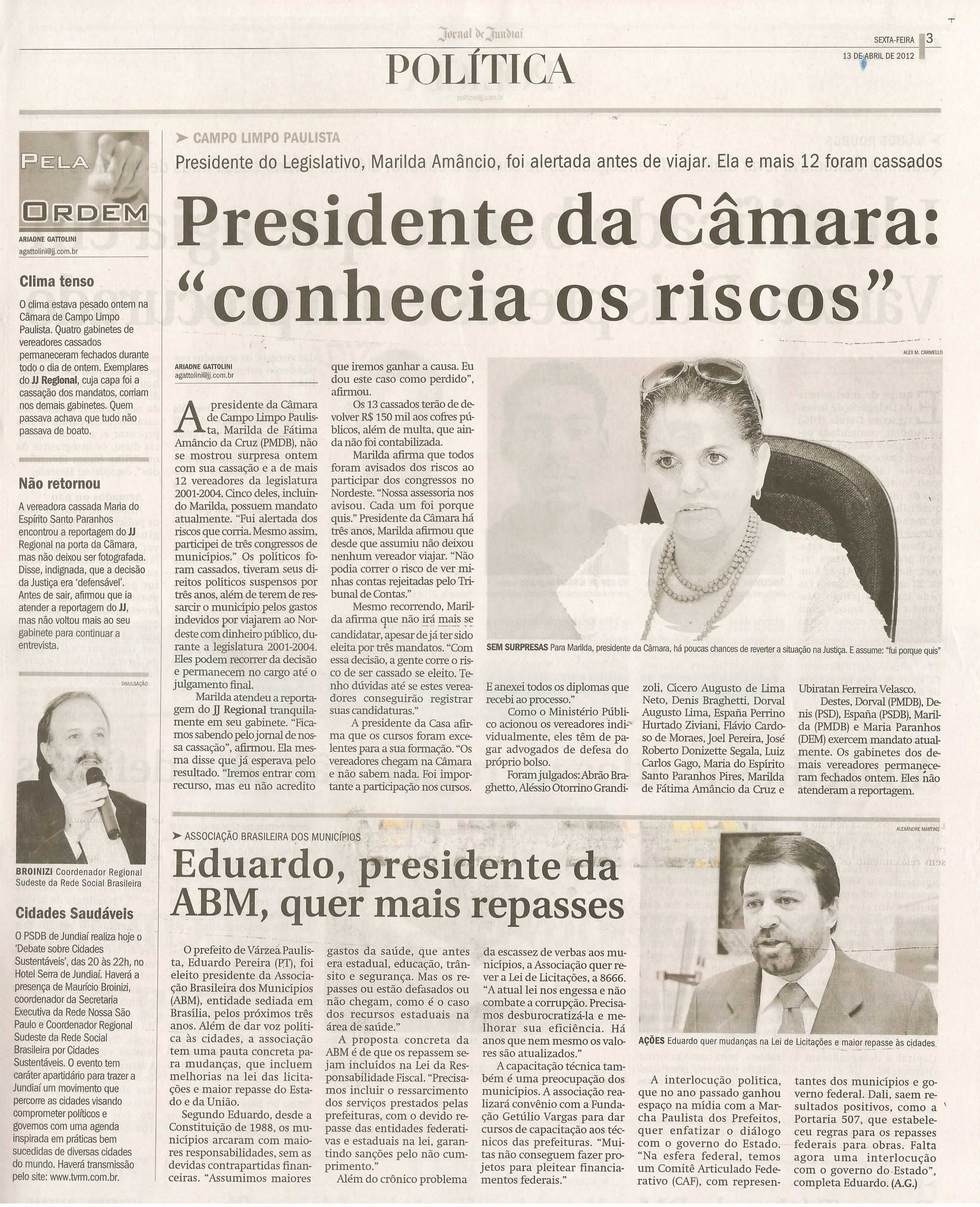 Jornal de Jundiaí - 13/04/2012