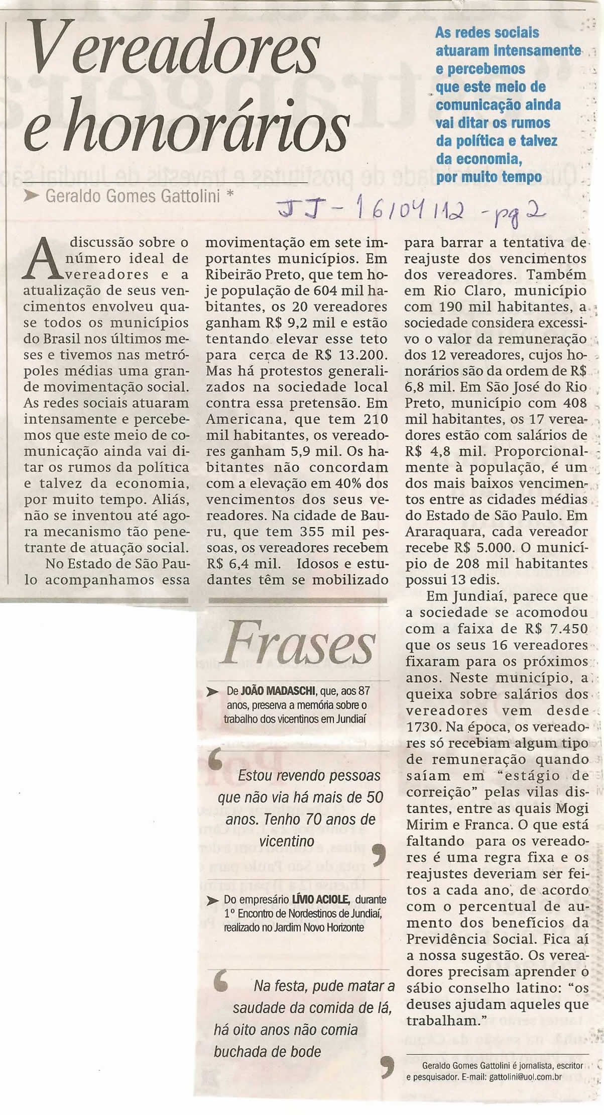 Jornal de Jundiaí - 16/04/2012