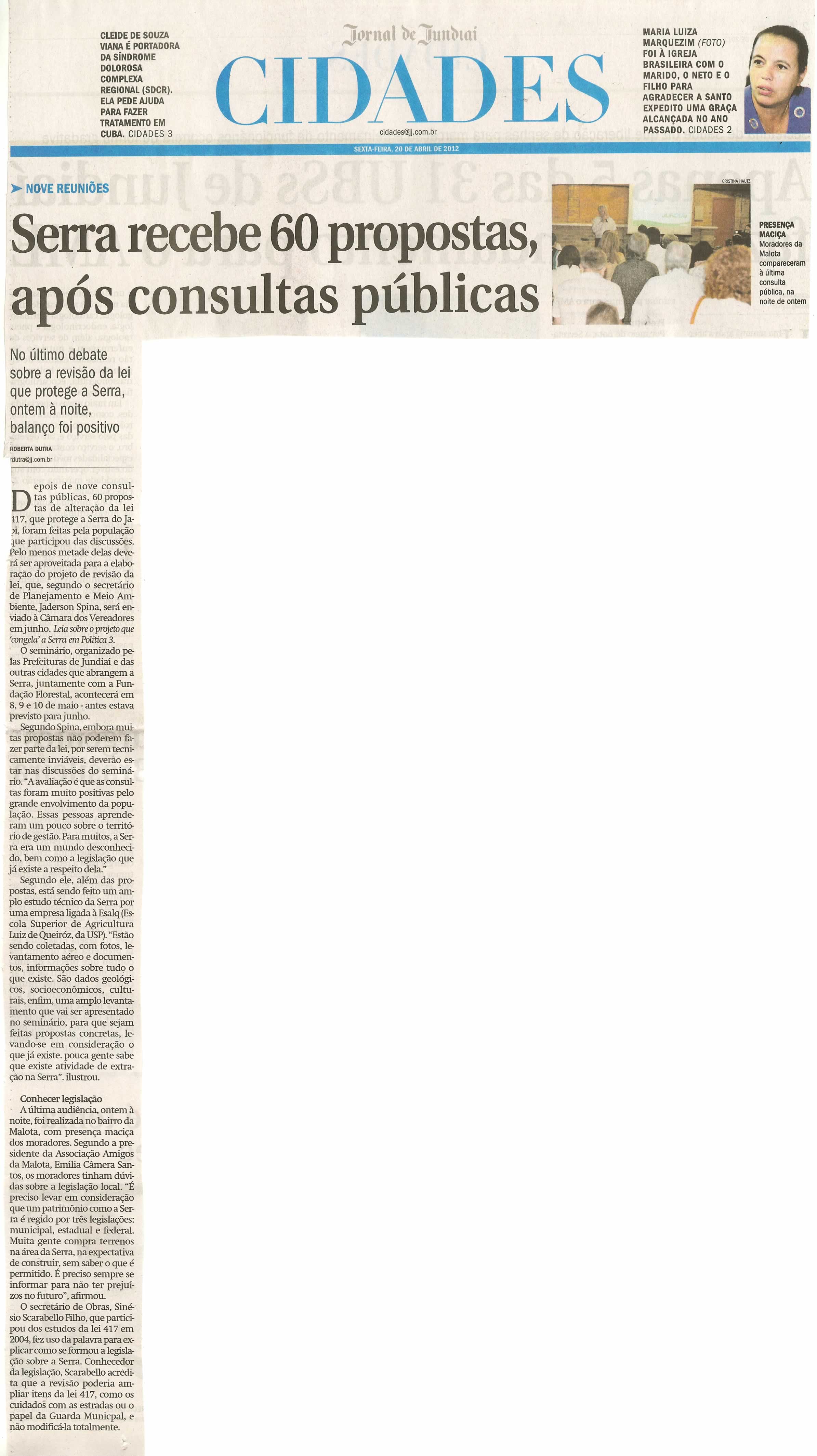 Jornal de Jundiaí - 20/04/2012