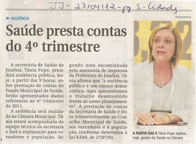 Jornal de Jundiaí - 23/04/2012