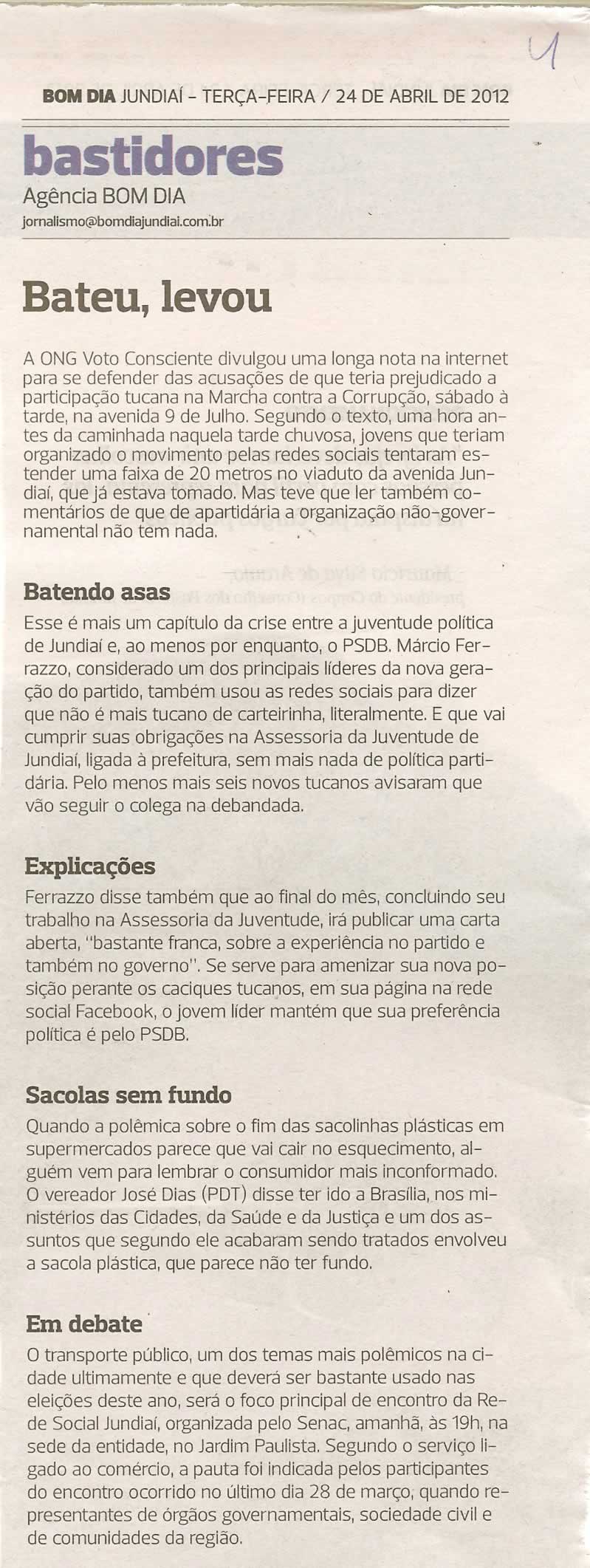 Bom Dia Jundiaí - 24/04/2012
