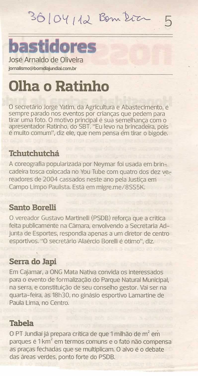 Bom Dia Jundiaí - 30/04/2012