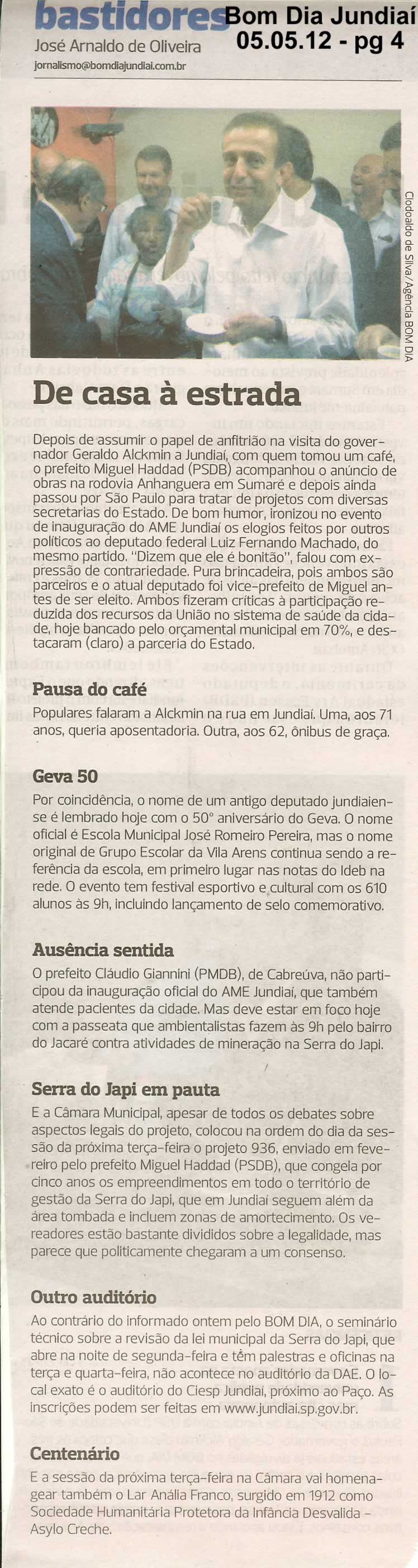 Bom Dia Jundiaí - 05/05/2012