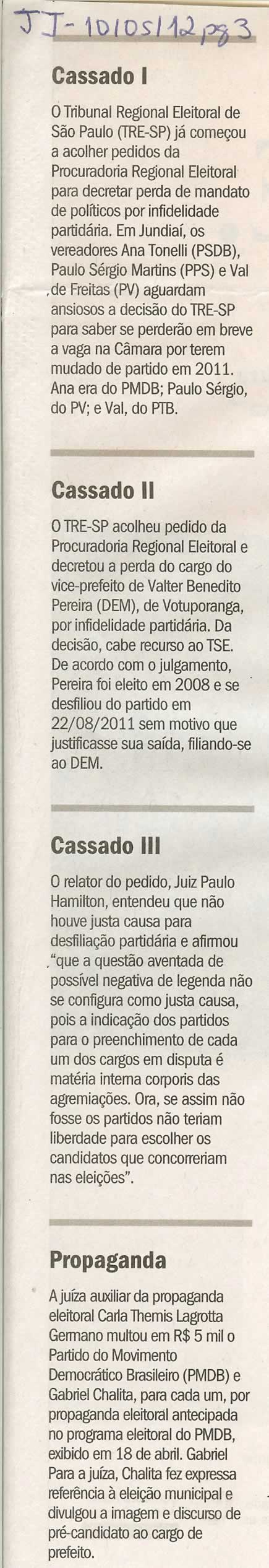 Bom Dia Jundiaí - 10/05/2012