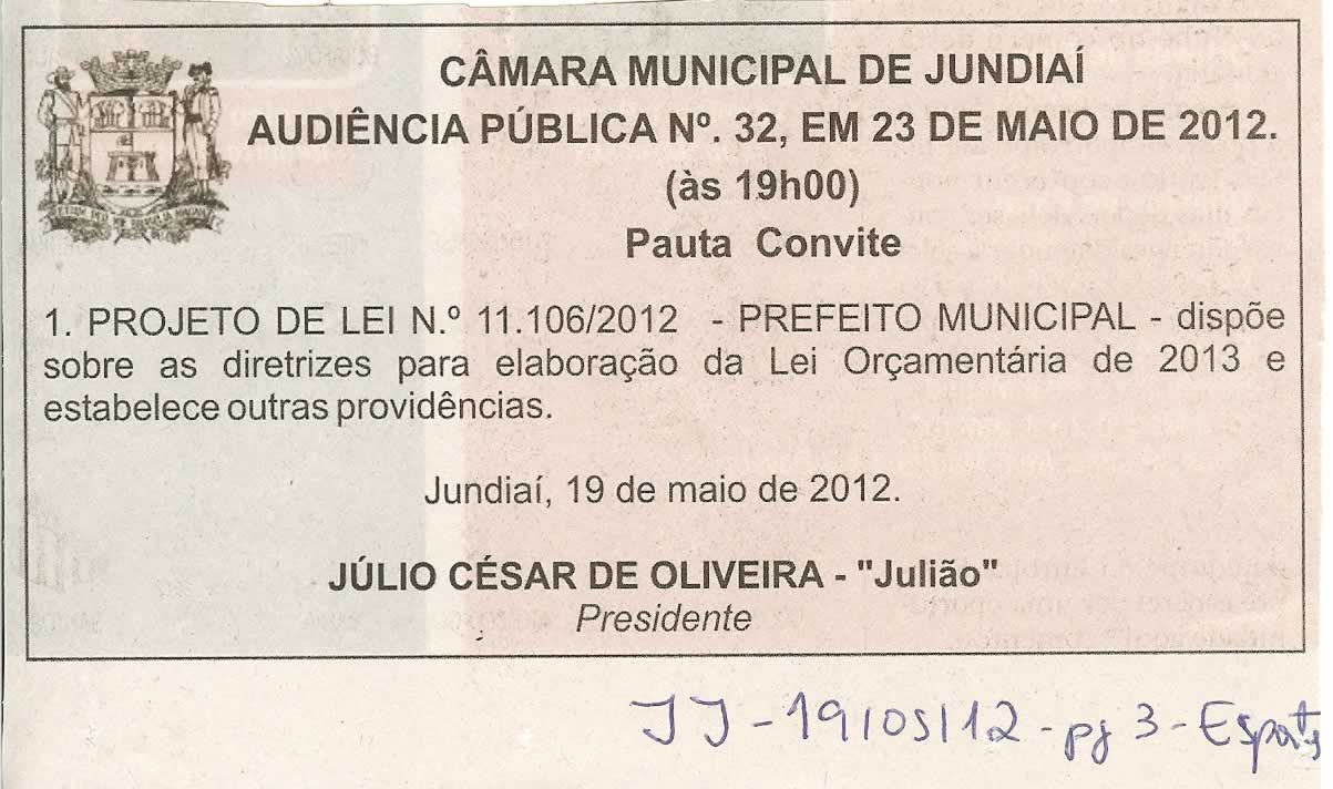 Jornal de Jundiaí - 19/05/2012