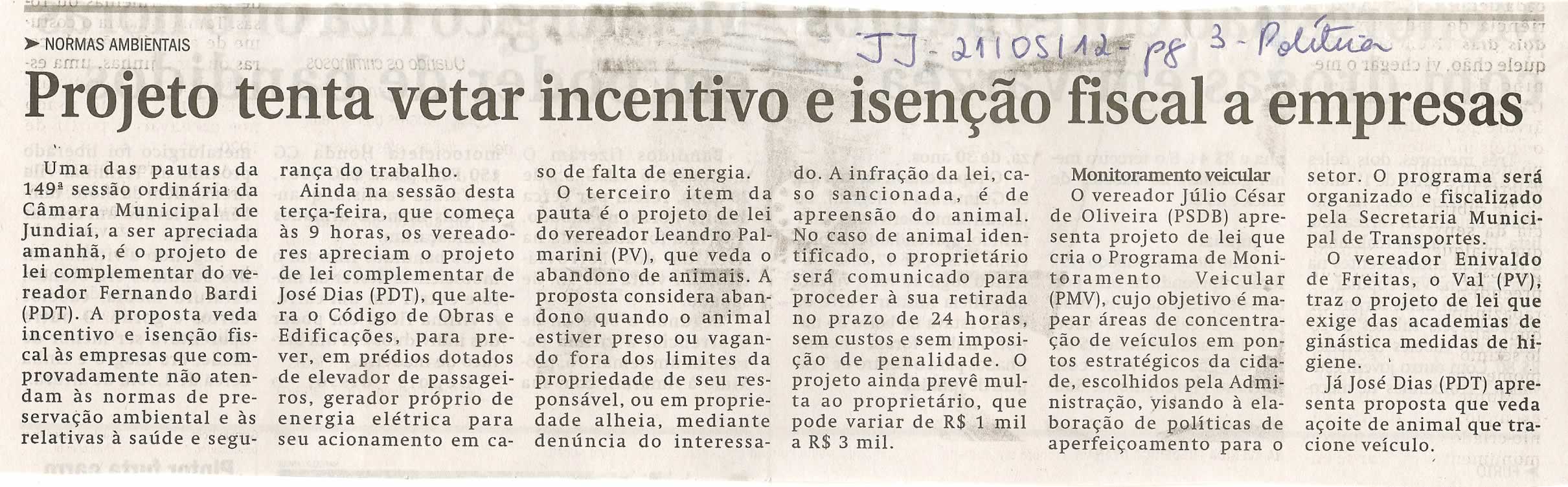 Jornal de Jundiaí - 21/05/2012