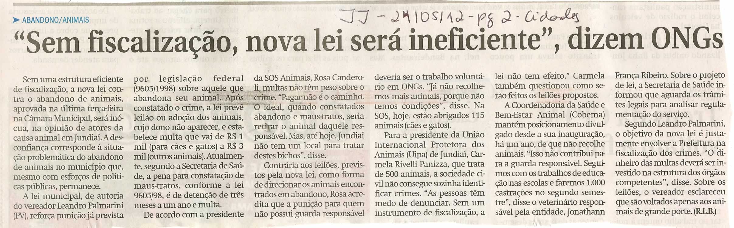 Jornal de Jundiaí - 24/05/2012