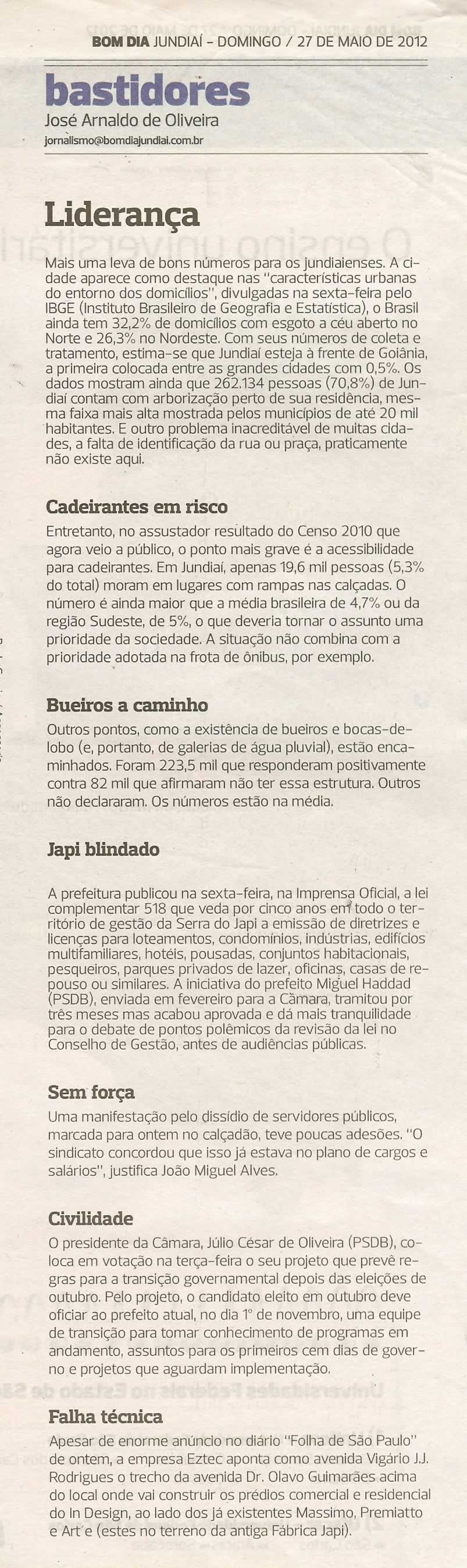 Bom Dia Jundiaí - 27/05/2012
