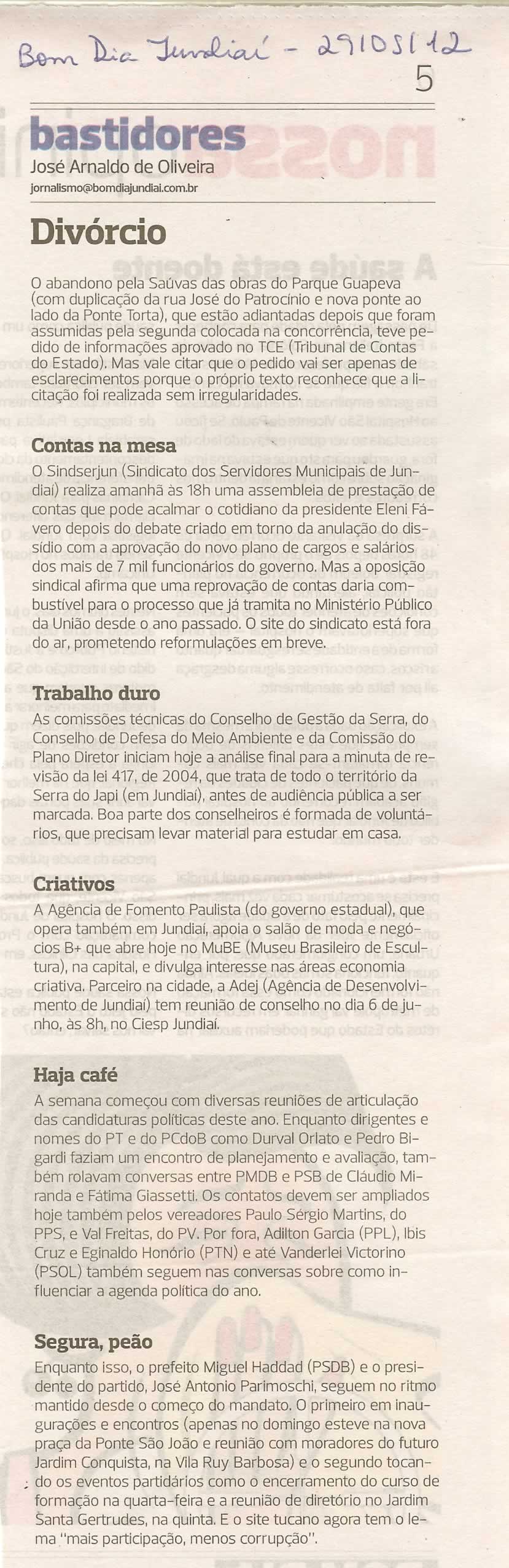 Bom Dia Jundiaí - 29/05/2012