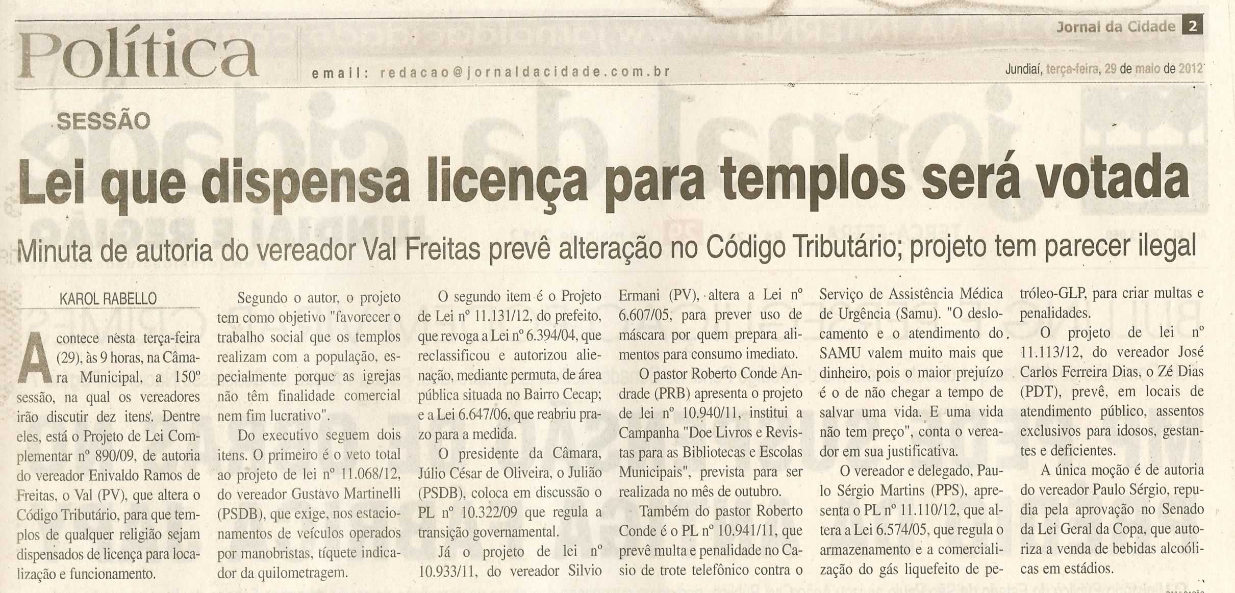 Jornal da Cidade - 29/05/2012