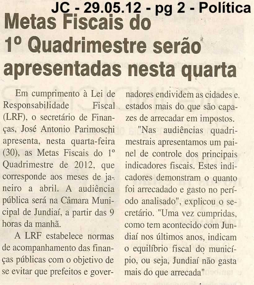 Jornal da Cidade - 29/05/2012