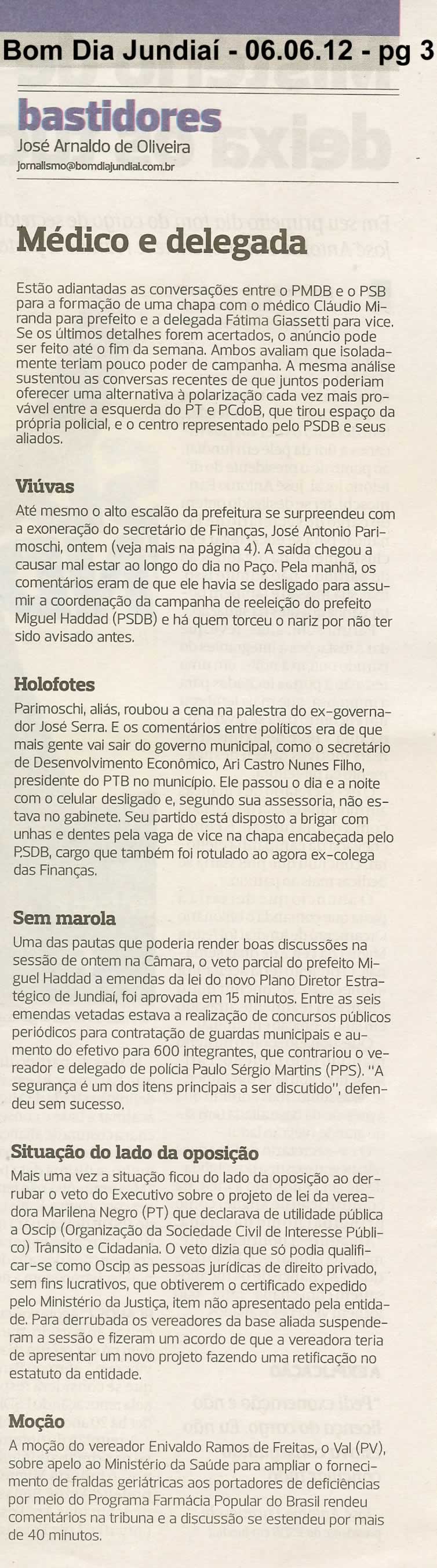Bom Dia Jundiaí - 06/06/2012