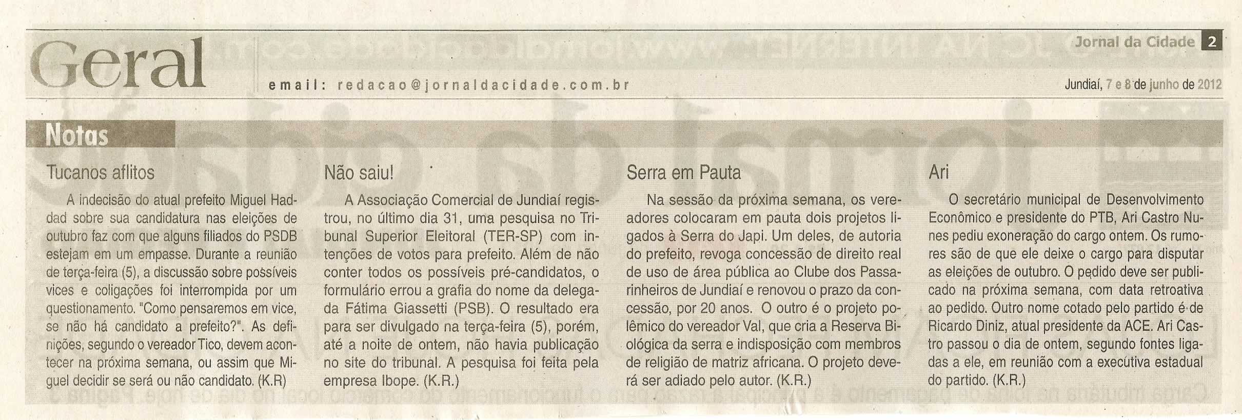 Jornal da Cidade - 07/06/2012