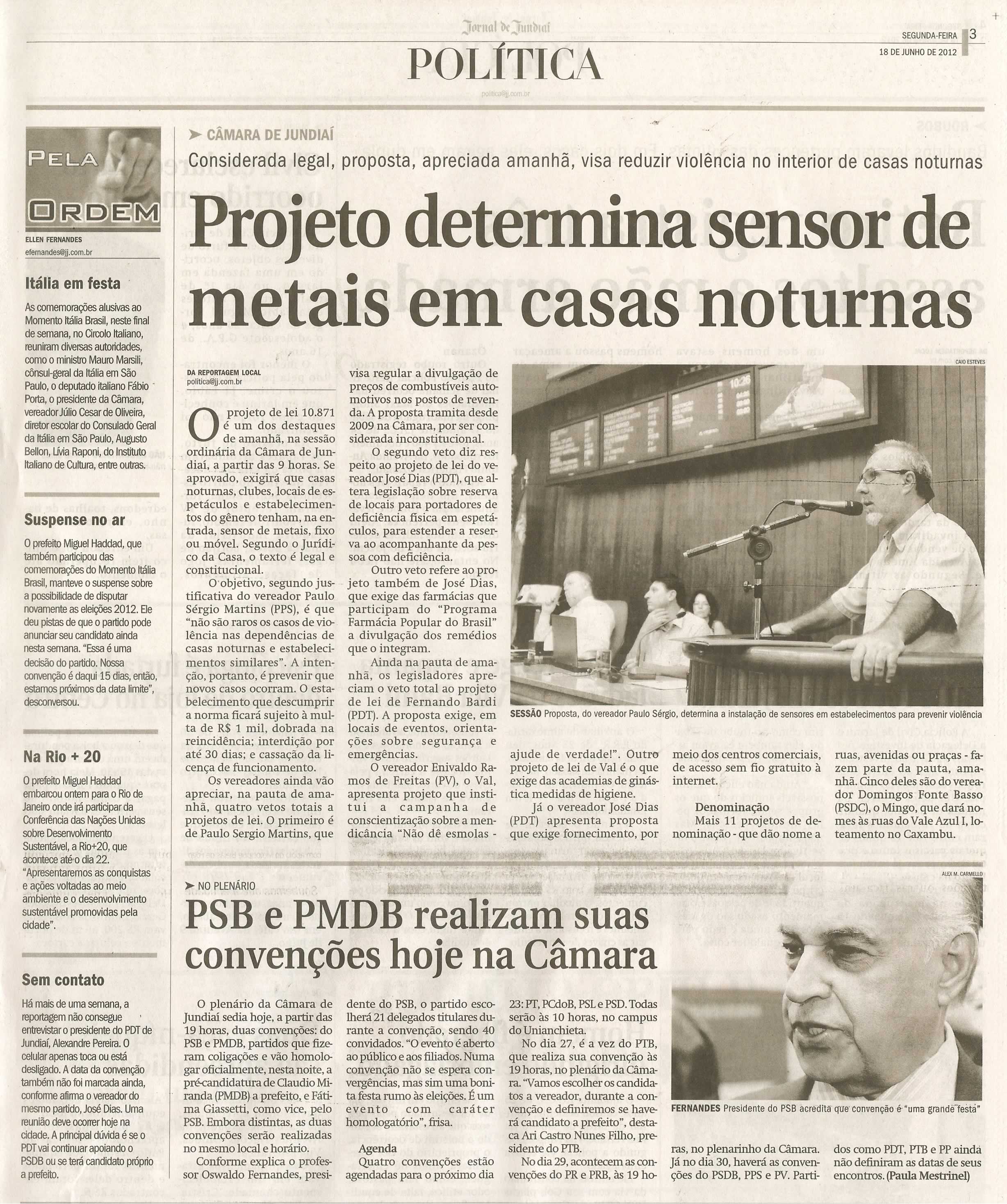 Jornal de Jundiaí - 18/06/2012
